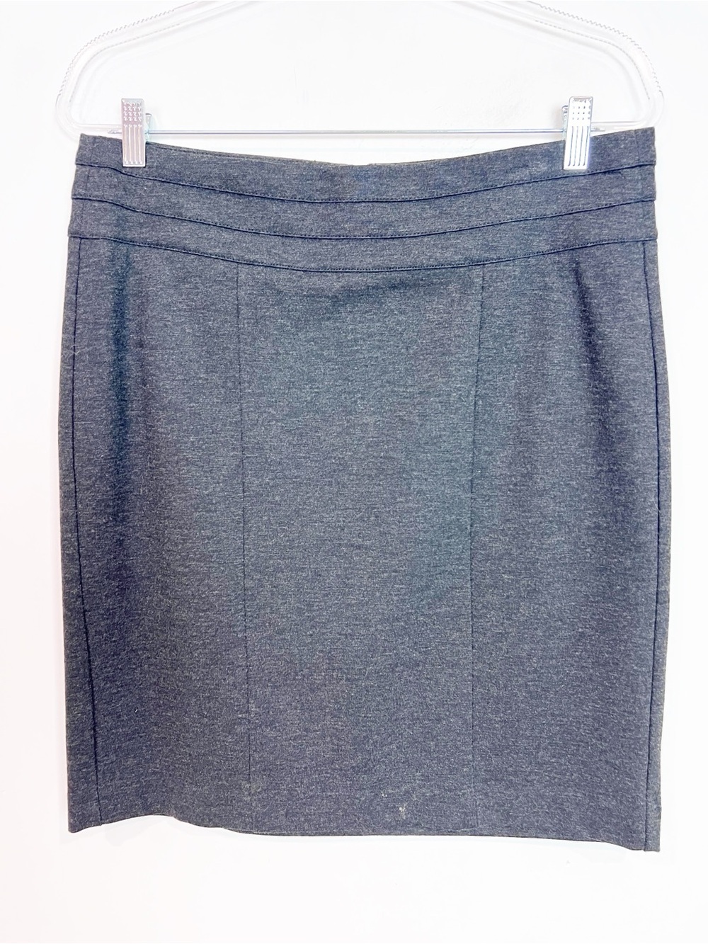CABI GRAY PONTE KNIT MIRANDA PENCIL SKIRT STYLE 505 WOMENS SZ 10